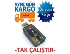 Resim 4504 5+1 Harici USB Ses Kartı 3.5mm Kulaklık Mikrofon Çevirici Dönüştürücü 