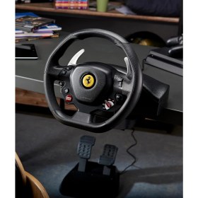 Resim T80 Rw Ferrari 488 Gtb Direksiyon Seti,ps5, Ps4 ve Pc Uyumlu, Gerçekçi Yarış Deneyimi 