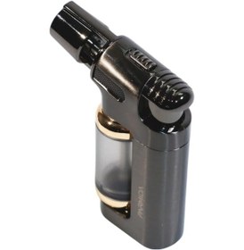 Resim Parmida Tek Torch Pürmüz Gunmetal Masa Tipi Metal Puro Çakmağı 
