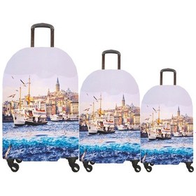 Resim My Saraciye My 33 Eminönü Valizler İçin Kılıf Seti Kabin Orta Ve Büyük Mavi 