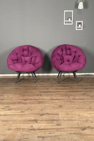 Resim Berta Concept Hera 2'li Berjer Koltuk & Yatak Olabilen Minder Koyu Mor 