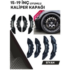 Resim Siyah Kaliper Kapağı Seti 4'lü Yağ Hortumlu Sportif Görünümlü Kapak Takımı 