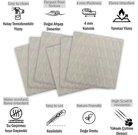 Resim 3 Boyutlu Duvar Paneli Kabartmalı Baklava Desen Pvc 41X41 Cm/ 6 Adet /1 M² Beyaz Huş 