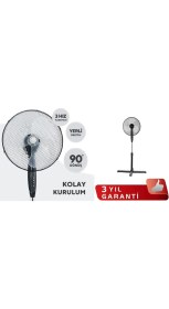 Resim Luxell LXF-EH01 Ayaklı Vantilatör 45 W Yüksek Performans 3 Kollu Şeffaf Pervane 