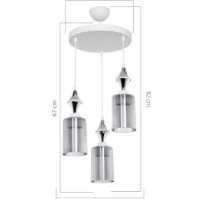 Resim Krom 3'lü Karo Füme Çok Amaçlı Dekorasyon Parçaları Seti 