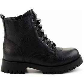 Resim Siyah Hakiki Deri Kadın Bot & Bootie K02028800803 Siyah 