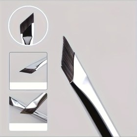 Resim Doğru Açılı Eyeliner Fırçası Düz Orak Tasarımı - Tüm Cilt Tipleri İçin Naylon Kıllar, Dayanıklı ABS Sap - Detaylı Göz Makyajı & Göz Kapağı Altı İçin İdeal 