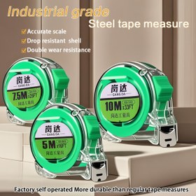 Resim Kalınlaştırılmış, düşmez harfli 5 metre, 7.5 metre, 10 metre, dayanıklı, aşınmaya karşı dirençli, yüksek hassasiyetli gerçek ölçüm bandı, metre cetveli, kutu cetvelli 