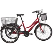 Resim Bisan E - PORTER LİTYUM ELEKTRİKLİ BİSİKLET 44 CM V - ROLLER FREN 3 VİTES 24 JANT BAYRAK KIRMIZISI BEYAZ 