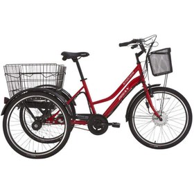 Resim Bisan E - PORTER LİTYUM ELEKTRİKLİ BİSİKLET 44 CM V - ROLLER FREN 3 VİTES 24 JANT BAYRAK KIRMIZISI BEYAZ 