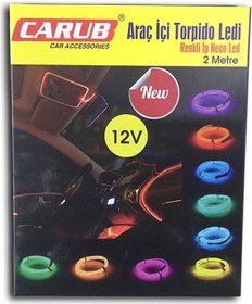 Resim Araç Içi Torpido Led Kırmızı Ip Neon 12 Volt 