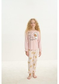 Resim Kız Çocuk Uzun Kol Pembe Pijama Takım C9t5n7o8 001 