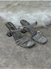 Resim Günlük Kadın Taşlı Terlik Hologram Kalın Topuklu Küt Burun 6100 001 