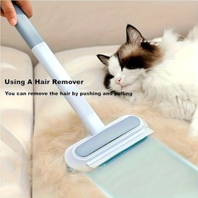 Resim 2’si 1 Arada Çok Amaçlı Evcil Hayvan Tüyü Temizleme Fırçası - Yıkanabilir & Yeniden Kullanılabilir, Halılar, Koltuklar ve Mobilyalar için Ergonomik Manuel Lint Fırça - Taşınabilir Dayanıklı Plastik Tasarım, Kedi ve Köpek Tüyü Temizleyici, Koltuk ve Halı Temizleyici, Kolay Temizlenebilir Malzeme 