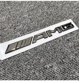 Resim Özel Tasarım Amg Krom Dışı Piano Black Şeritli Bagaj Yazısı Arması Logosu 3m 3d Abs Mercedes 420 