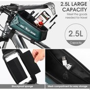Resim Ebitda Yp0707275 Bisiklet Üst Tüp Dokunmatik Telefon Tutucu Çanta Siyahish Yeşil, 24.5x10x15cm, 2.5l Kapasite, 7 Inç Telefon Yeşil 