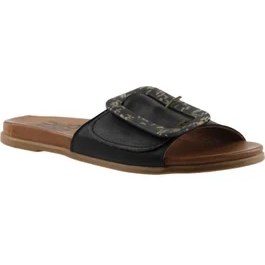 Resim Bueno Shoes Siyah Deri Kadın Düz Terlik 01WU4206 01WU4206 