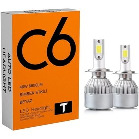 Resim C6 Led Xenon 2 Adet H1 Led Xenon 46W 8600Lm 6500K Far Ampülü Led 504070710 