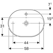 Resim Geberit Variform 500.777.01.2 Çanak Lavabo - Oval - Beyaz 60cm 