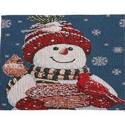 Resim Folinda Noel Gibi Desenli Isı Dayanıklı Örgü Dokuma Yemek Masası Altlığı 43x33cm - Noel, Parti, Ev Dekoru Çok Renkli 