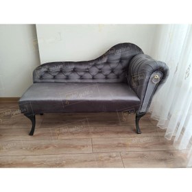 Resim aldagelsin Ters Kol Dekoratif Bihter Koltuk Josefin Puf 120 cm Siyah Ayak 