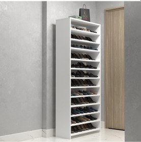 Resim Kenzlife Ayakkabılık Konevi Mat Beyaz Suntalam 183 080 30 Kırksekiz Çift Ayakkabı Kapasitesi Arkalıksız Beyaz 