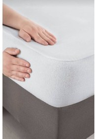 Resim Evony Çift Kişilik 150x200+30 Cm Pamuklu Fitted Sıvı Geçirmez Alez Beyaz 