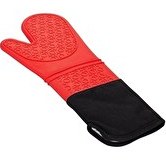 Resim Kitchen Design Lab Kırmızı 37 CM Silikon Yanmaz Yapışmaz Isı Yalıtımlı Mutfak Fırın Eldiveni 