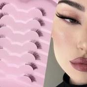 Resim 7 Çift Esnek Kedi Gözü Yarım Kirpik - Doğal Görünüm, Kıvırcık 3D Kabarık Sahte Kirpikler Şeffaf Bantlı, Hafif & Yeniden Kullanılabilir, Tüm Gün Glamürü, Kolay Uygulama, Hareket Karşıtı, Çeşitli Uzunluklar (6-12mm), Başlangıç 