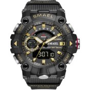 Resim Hanyang Altın Smael Üst Marka Lüks Saatler Erkekler Çift Ekran Izle Su Geçirmez Erkek Spor Kol Saati Adam Dijital Saat Erkek Kronometre 8040 (Yurt Dışından) 