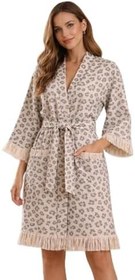 Resim Uçkan home%100 pamuk jagarlı 3 katlı müslin kimono bornoz kaftan 