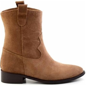 Resim Taba Hakiki Deri Kadın Bot & Bootie K02140437002 Taba 
