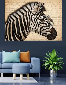 Resim Siyah Beyaz Zebra Portresi Dekoratif Kanvas - Mdf Ahşap Tablo 
