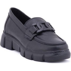 Resim Mammamia D24ya-3430 Hafif Taban Kadın Deri Loafer Ayakkabı Bej 