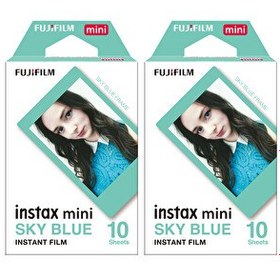 Resim Fujifilm Instax Mini Sky Blue Edition 10x2 Film Seti 