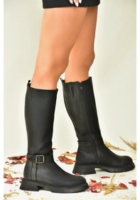 Resim Siyah Alçak Topuklu Günlük Kadın Çizme N674265009 