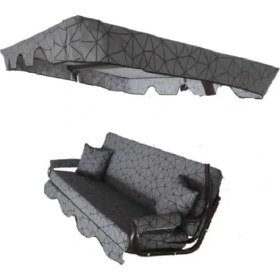 Resim Hype Store 3 Kişilik Salıncak Lüks Kılıf Seti Mindersiz Gri Örümcek Desen 164 * 47 cm 