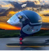 Resim Sway 715 Şeffaf Vizörlü Yarım Motosiklet Scooter Kaskı 2xl Beden Gemini Grey 