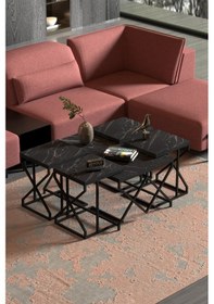 Resim Uslucan Alışveriş Orta Sehpa Ve Zigon Sehpa V Lüx 5'li Set Bendir Çok Renkli 