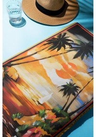 Resim Dijital Baskı Plaj Deniz Havlusu Tropical Desenli Peştamal Hvl0026 Renkli 