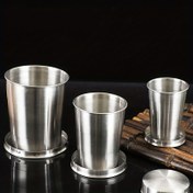 Resim 75/150/250 Ml Paslanmaz Çelik Katlanır Bardak, Kamp Pişirme Gereçleri Geri Çekilebilir Çay Fincanları 