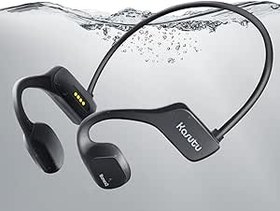 Resim Kasutu Kemik iletimli kulaklık, açık kulak Bluetooth kulaklık, dahili 8G bellek, uzun ömürlü pil, IP68 su geçirmez spor MP3 kulaklık, yüzme, koşu, yürüyüş, bisiklet için mikrofonlu 