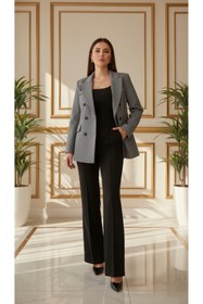 Resim VATKA STUDİO VATKA Gri Oversize Blazer Ceket 