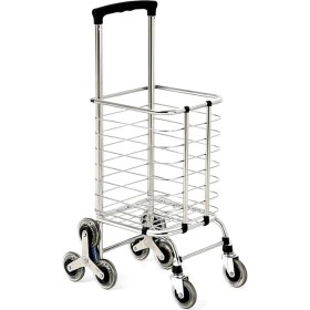 Resim Pratik Katlanabilir Alışveriş Arabası, Metalik Tasarım, 30 kg Kapasite 