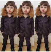 Resim MODAVALS İTHAL KÜRKLÜ 3 İP ŞARDONLU UNISEX BEBEK VE ÇOCUK TULUM - KAHVE Gri 