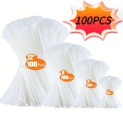 Resim Kablo Yönetimi, Ev ve Ofis Düzenleme, Çit Ağı için 10.16cm, 15.24cm, 20.32cm ve 30.48cm Boyutlarında Kendinden Kilitli Plastik Bağcıklar | Pürüzsüz Plastik Kablolama Bağları | Dayanıklı Tel Organizatörler 