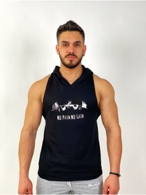 Resim BLACK - Sqaut Kapşonlu Fitness Atleti 