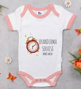 Resim Bitmeyen Kartuş Kişiye Özel Pembe Bebek Body Zıbın - Model 84 