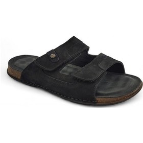 Resim Forelli Zayn Günlük Anatomik Deri Erkek Terlik-siyah Siyah 