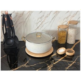 Resim 26 Cm Derin Granit Güveç Tencere Beyaz 